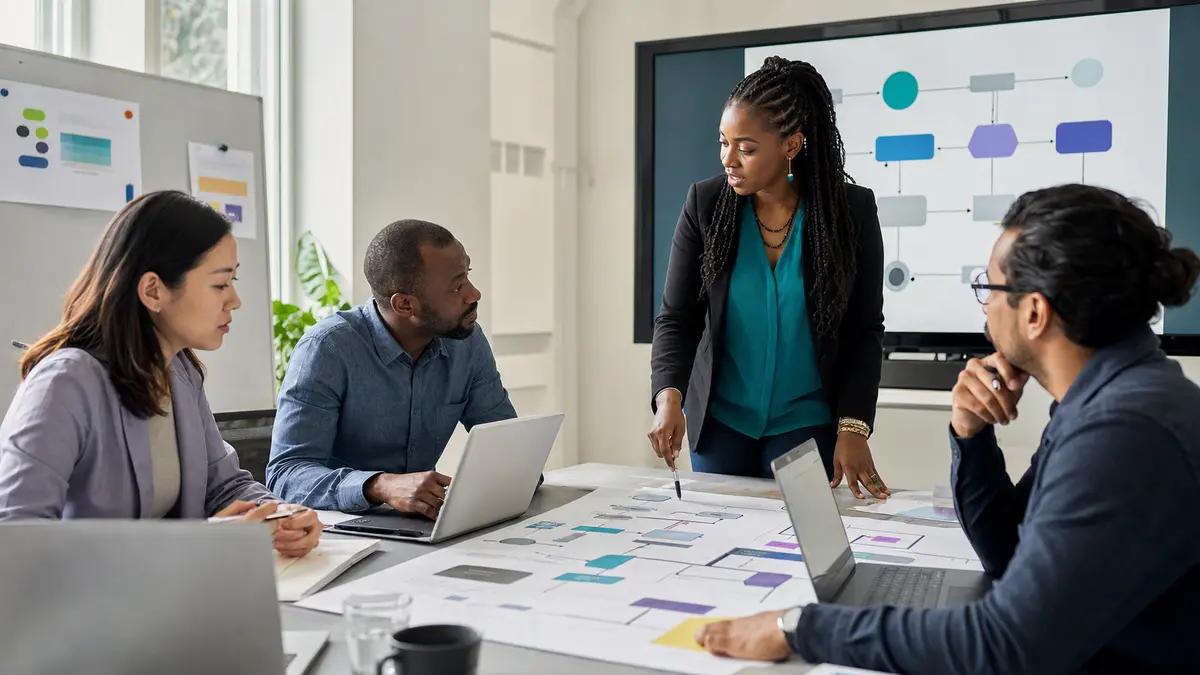 Leaders reviewing governed capability evidence and AI adoption proof together